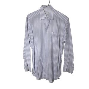Ermenegildo Zegna lavender lilac white stripe dress shirt sz 15.5